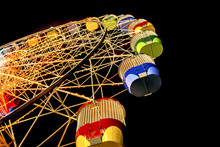 Australia, Sydney, Low Angle View Of Ferris Wheel At Night In Luna Park