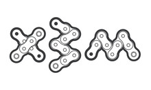 Extreme bicycle chain typography. Mountain or pit bike