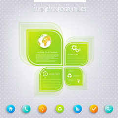 Poster - Modern green infographic design with place for your text