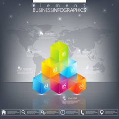Poster - Modern 3d infographic design with place for your text , workflow