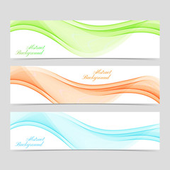 Poster - Set of colorful banners with curved lines. Vector illustration