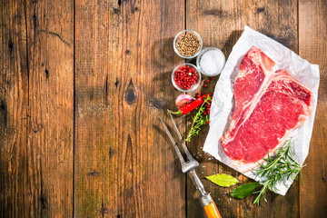 Wall Mural - Raw fresh meat t-bone steak