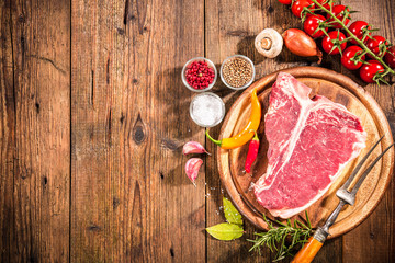 Wall Mural - Raw fresh meat t-bone steak