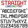 Straight lines only upper case font