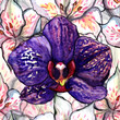 Orchid alstroemeria watercolor seamless pattern texture