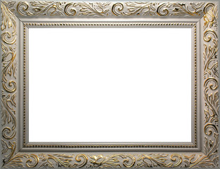 white photo frame with gold pattern