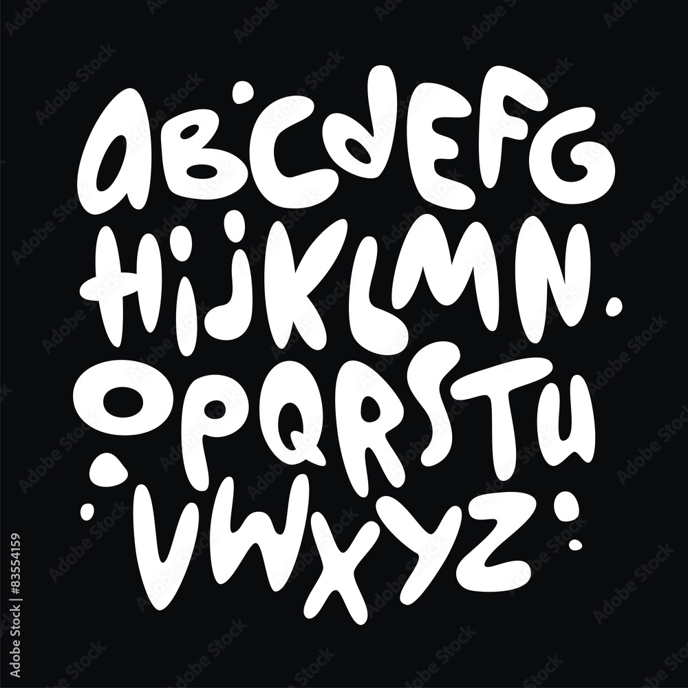 Cartoon comic graffiti font alphabet. Vector Stock Vector | Adobe Stock