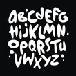 Cartoon comic graffiti font alphabet. Vector