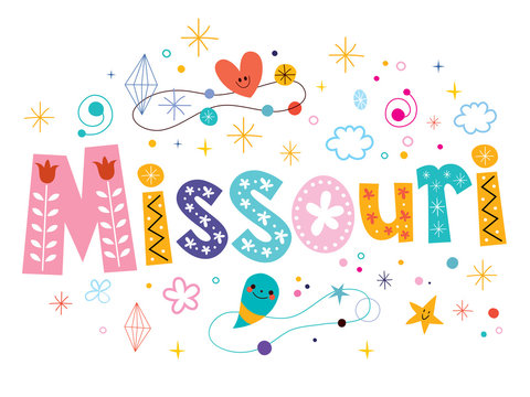 Missouri decorative type lettering text design