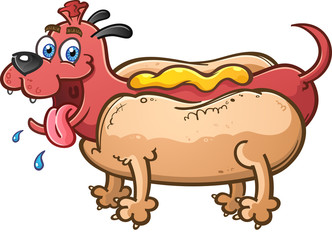 Wall Mural - Pet Hot Dog Cartoon Character