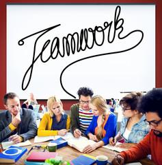 Poster - Teamwork Team Collaboration Support Member Unity Concept