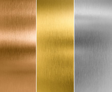 Silver, Gold And Bronze Metal Texture Backgrounds