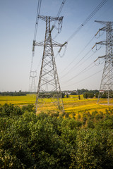 Canvas Print - High voltage towers