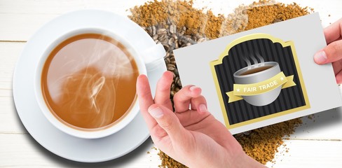 Poster - Composite image of hand showing card
