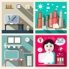 Canvas Print - Vector Creative Education Room