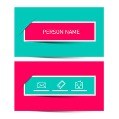 Sticker - Business Card Vector Retro Simple Layout - Template