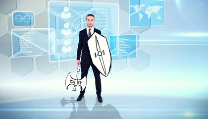 Poster - Composite image of corporate warrior