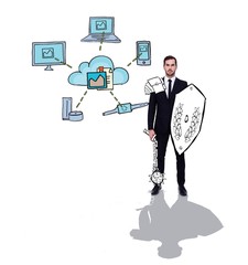 Poster - Composite image of corporate warrior