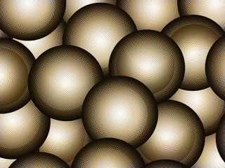 Poster - Halftone ball abstract art in brown