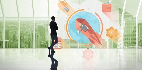 Poster - Composite image of businessman standing