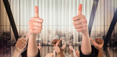 Poster - Composite image of hands showing thumbs up