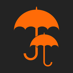 Orange umbrellas