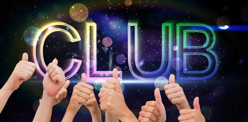 Aufkleber - Composite image of group of hands giving thumbs up
