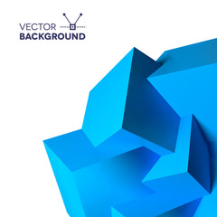 Poster - Abstract background with overlapping blue cubes