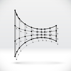 Aufkleber - Abstract 3D wireframe shape with connected structure