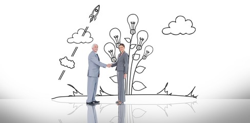 Poster - Composite image of business team shaking hands
