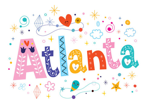 Atlanta decorative type lettering text design