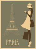 Fototapeta Paryż - Woman in Paris.