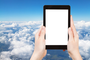 Wall Mural - photo of above view of white clouds in blue sky