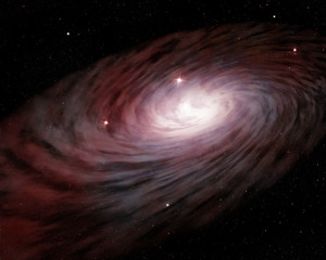 Wall Mural - spiral galaxy and glowing stars in outer space