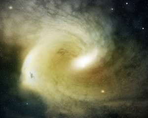Wall Mural - spiral nebula glowing in the outer space