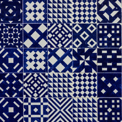 Fototapete - Background. Ceramic tile in Lisbon street, Portugal.