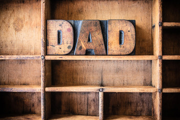 Poster - Dad Concept Wooden Letterpress Theme