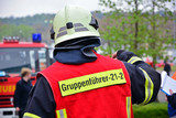 Fototapeta  - one male Firefighter during training