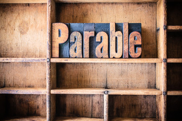 Wall Mural - Parable Concept Wooden Letterpress Theme