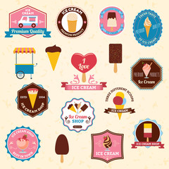 Canvas Print - Ice cream emblems set