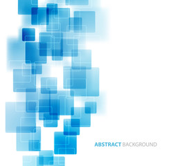Poster - Blue shiny squares technical background. Vector 