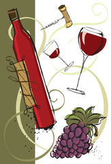 Wall Mural - New vintage red wine