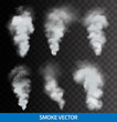 Realistic transparent smoke, steam. Vector
