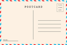 Back Of Airmail Blank Postcard