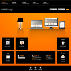 Wall Mural - website template, vector illustration