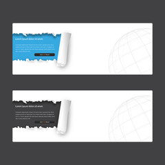 Ripped paper Banner, Vector business illustration