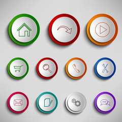 Wall Mural - Round color buttons icons design template