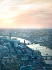 Poster - LONDON, UK - APRIL 15, 2015: City of London at sunset. 