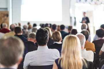 audience in the lecture hall.