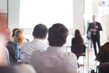 audience in the lecture hall.